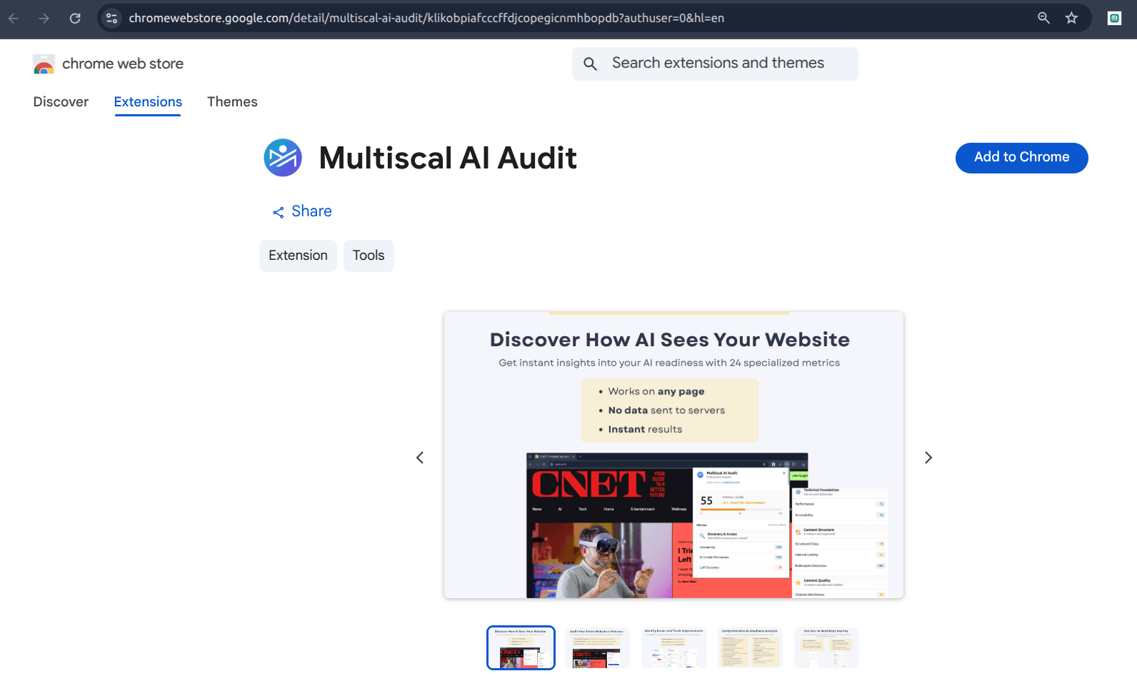 Free Chrome Extension: Audit Any Website's AI Visibility